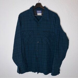Vintage Pendleton Board Shirt Button Up Flannel 100% Virgin Wool
